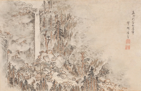 諏訪鵞湖筆　「熊野那智山瀑布図」　（和歌山県立博物館蔵）　軽