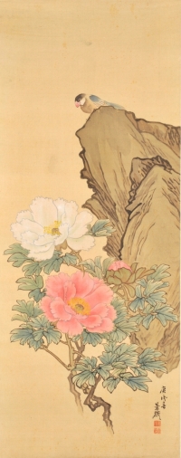 鎌田景麟筆　「花鳥図」　右幅　（和歌山県立博物館蔵）　軽