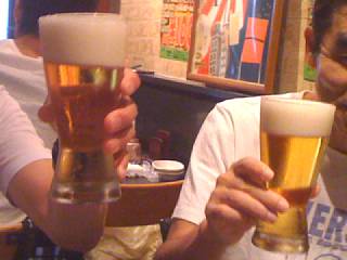 ビール乾杯