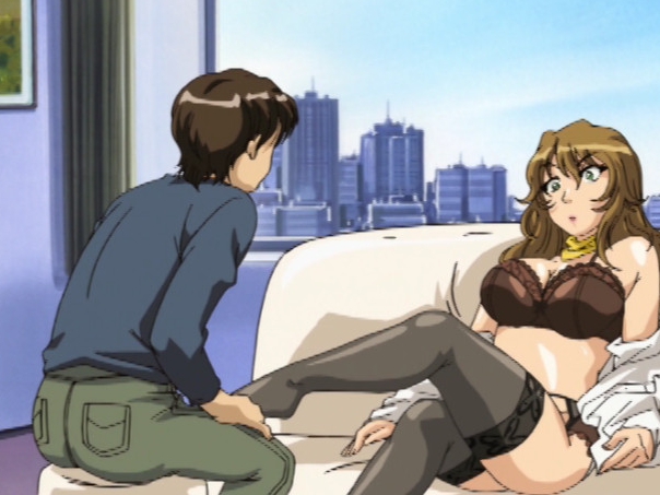 女社長のガーターストッキング足コキ責めや変態SEXアニメの脚フェチDVD画像2